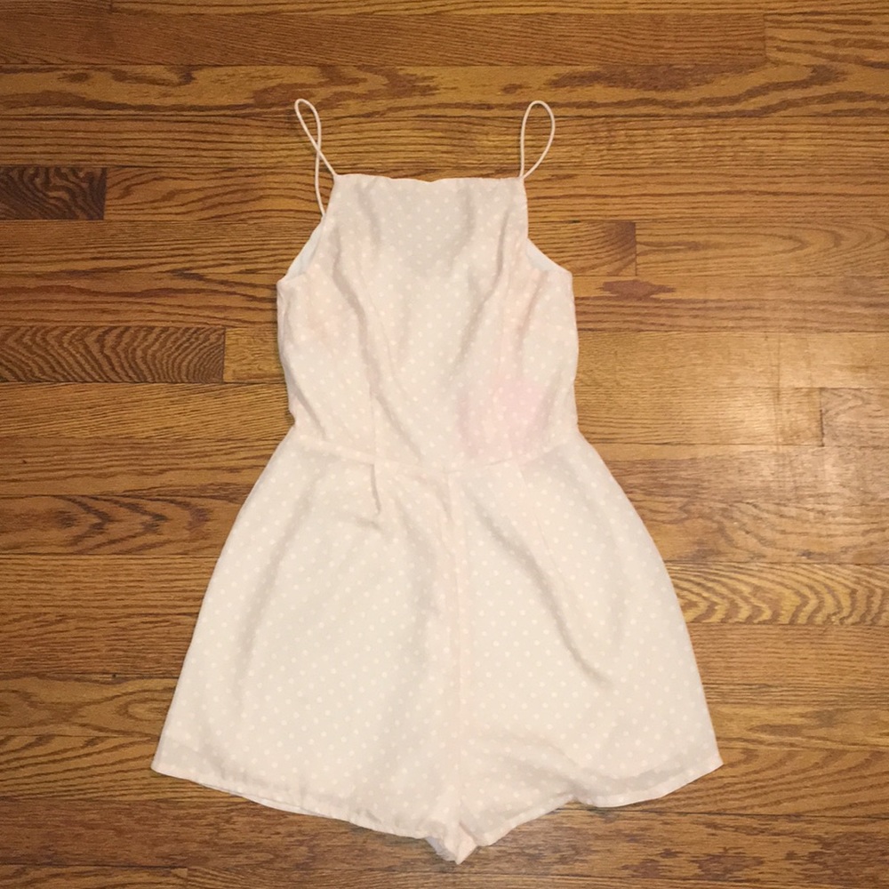 Never worn polka dot high neck romper